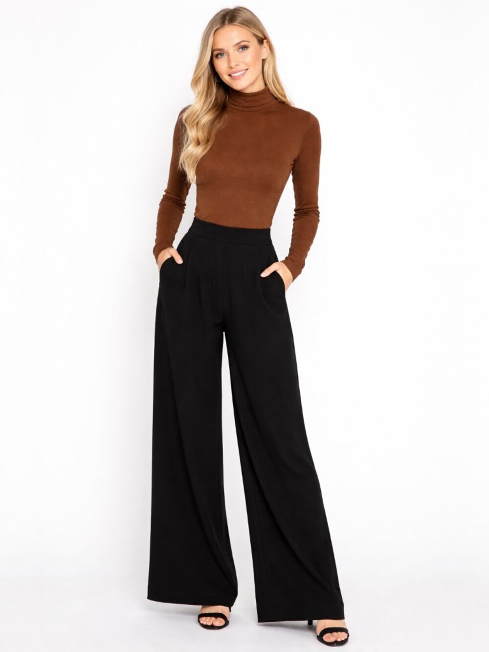 NWT OGL Move Turtleneck Stretch Sweater Brown XS #A1997